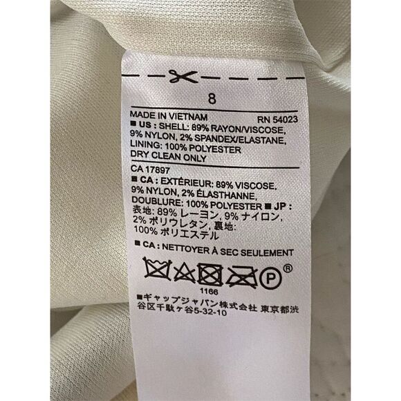 Banana Republic Factory Striped Bodycon Dress Size 8 White Knee Length - Picture 4 of 11